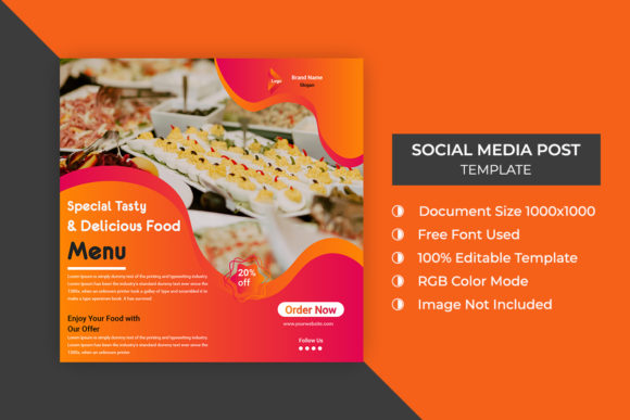 Abstract Food Social Media Post Template: A Creative Tool for Modern Business Promotion