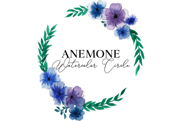 Anemone Watercolor Circle