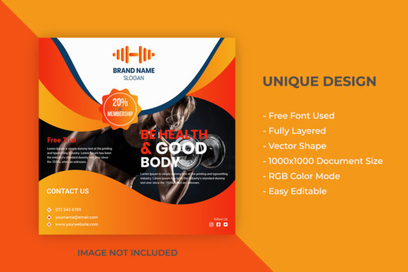 Beautiful Modern GYM Social Media Post for Effective Branding