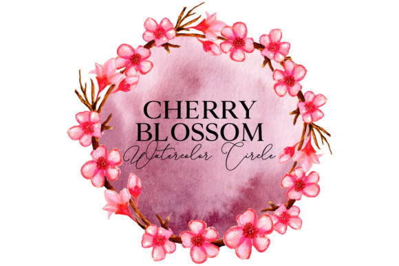 Cherry Blossom Watercolor Circle: Aesthetic and Practical Design Elements