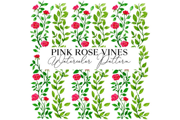 Pink Rose Vines Watercolor Pattern: A Versatile Design for Creativity and Commerce