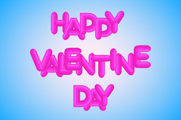 Valentine Day Foil Balloon Text Effect
